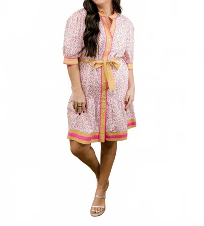 Layerz Clothing Kindal Dress In Pink/yellow