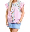 Layerz Clothing Kinley Gingham Top In Pretty In Pink In Pink