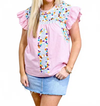 Layerz Clothing Kinley Gingham Top In Pretty In Pink