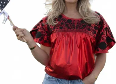 Layerz Clothing Kliff Top In Red In Brown