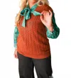 Layerz Clothing Kodi Cable-knit Vest In Brown In Orange