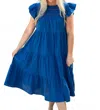 Layerz Clothing Lana Tiered Maxi Dress In Navy Blue In Blue