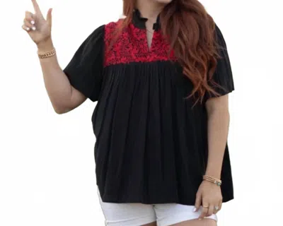 Layerz Clothing Legacy Top In Black And Red In Multi