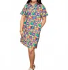 Layerz Clothing Lindsey Dress In Skull In Multi