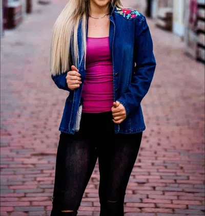Layerz Clothing Meredith Blazer In Blue