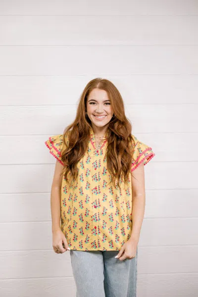 Layerz Clothing Millie Top In Yellow In Black
