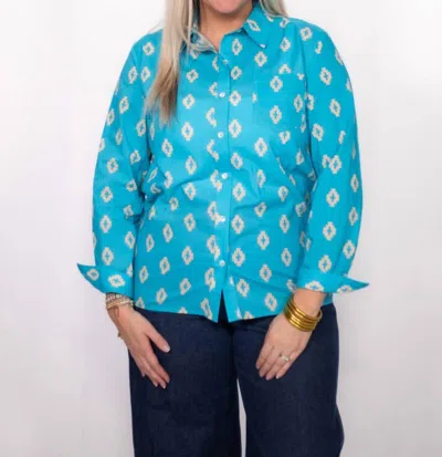Layerz Clothing Mindy Top In Teal/tan In Multi