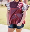 Layerz Clothing Northgate Top In Maroon In Multi