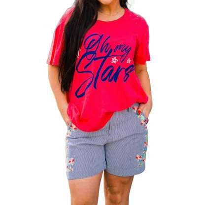 Layerz Clothing Oh My Stars Tee In Pink