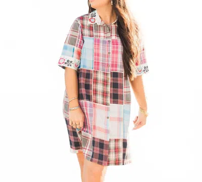 Layerz Clothing Paisley Mini Dress In Plaid In Multi