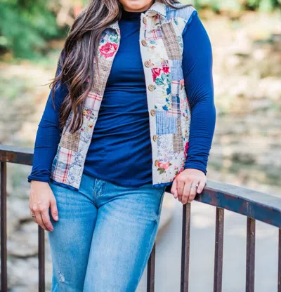 Layerz Clothing Polly Patchwork Vest In Multi