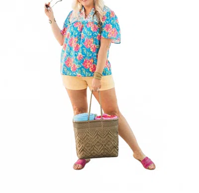 Layerz Clothing Reece Aloha Top In Blue
