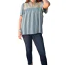 Layerz Clothing Reece Top In Heathered Teal In Multi
