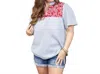 Layerz Clothing Reece V-neck Top In Blue/red In Multi