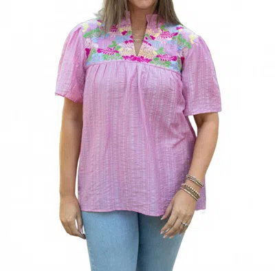 Layerz Clothing Reece V-neck Top In Pink