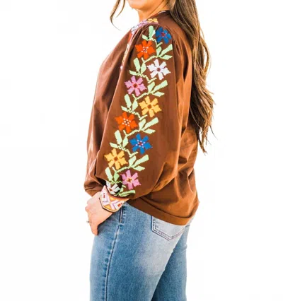 Layerz Clothing Rhett Long Sleeve Top In Brown