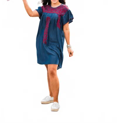 Layerz Clothing Ring Mini Dress In Blue