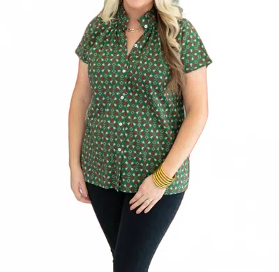 Layerz Clothing Robin Short Sleeve Top In Green