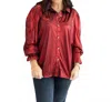 Layerz Clothing Ruby Long Sleeve Top In Red In Red