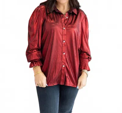 Layerz Clothing Ruby Long Sleeve Top In Red