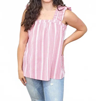 Layerz Clothing Sophia Top In Red Gingham