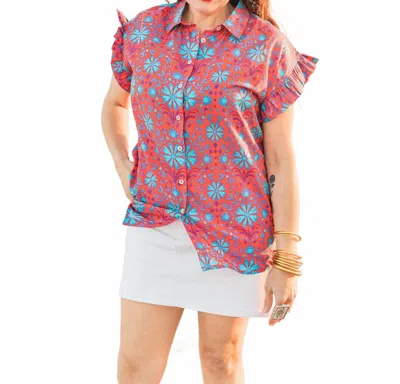 Layerz Clothing Stevie Short Sleeve Top In Red