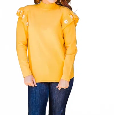 Layerz Clothing Swayze Mock Neck Sweater In Happy Yellow In Orange
