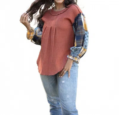Layerz Clothing Tammy Long Sleeve Top In Brown