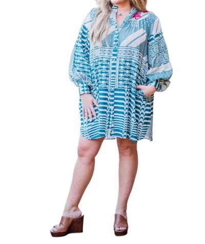Layerz Clothing Tate Dress In Multi In Blue