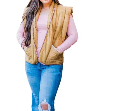 Layerz Clothing Viv Vest In Mustard Yellow In Multi