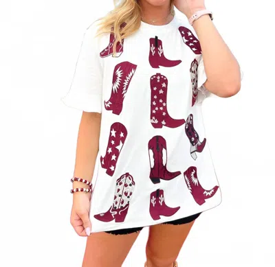 Layerz Clothing Walk The Line Tee In Maroon In Multi