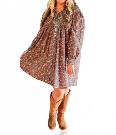 Layerz Clothing Mustang Dress In Multi