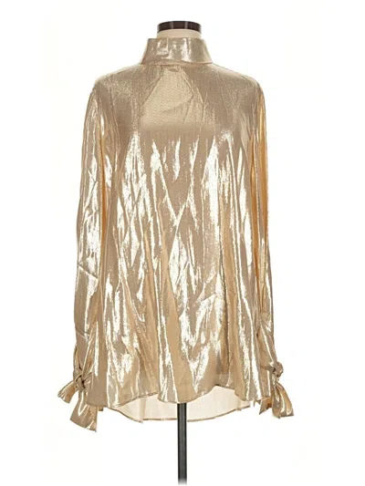 Pre-owned Layeur Long Sleeve Blouse In Gold