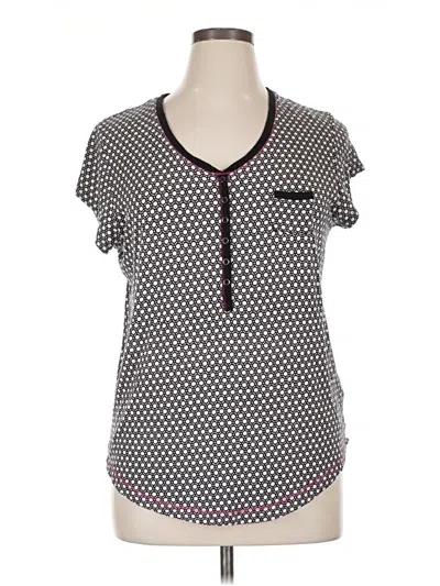 Pre-owned Layla Short Sleeve Henley Shirt In Gray