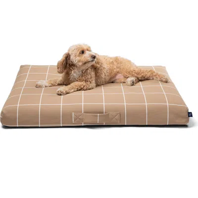 Laylo Pets Grid Print Dog Bed In Neutral