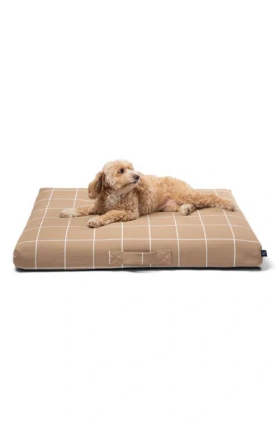 Laylo Pets Grid Print Dog Bed In Neutral