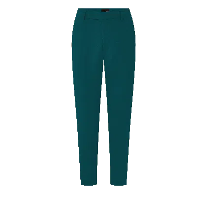 Layo G Green / Blue Women's Cropped Teal Blue Green Stretch Dress Pants - Petite