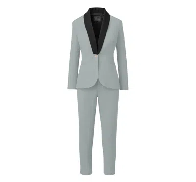 Layo G Grey / Neutrals / Green Women's Tailored Stretch Boss Suit Set - Seafoam Green Gray