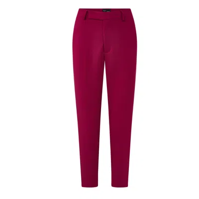 Layo G Pink / Purple Women's Cropped Fuchsia Pink Purple Stretch Dress Pants - Petite In Multi