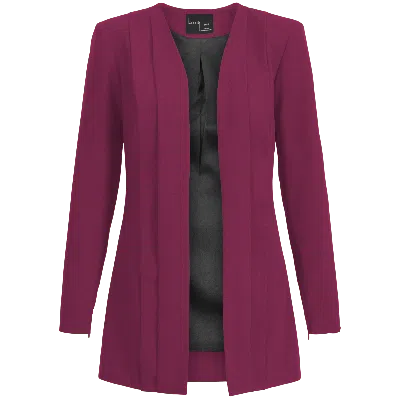 Layo G Pink / Purple Women's Pleated Stretch Blazer — Fuchsia Pink Purple In Multi