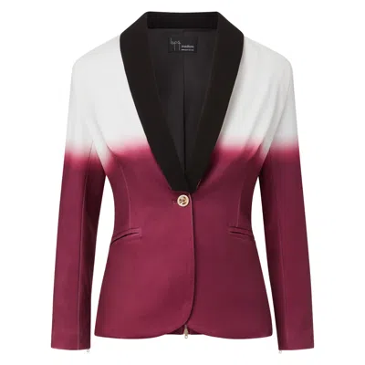 Layo G White / Purple Women's Rebellious Stretch Blazer - Fuchsia Pink Purple & White Ombre In Multi