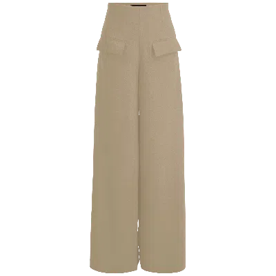 Layo G Women's Brown / Neutrals Stretch Wide-leg Dress Pants — Caramel Tan Brown