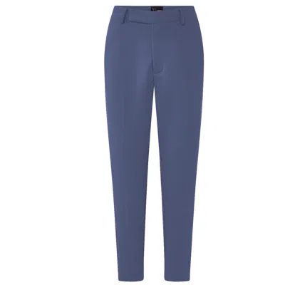 Layo G Women's Cropped Ocean Blue Stretch Dress Pants - Tall