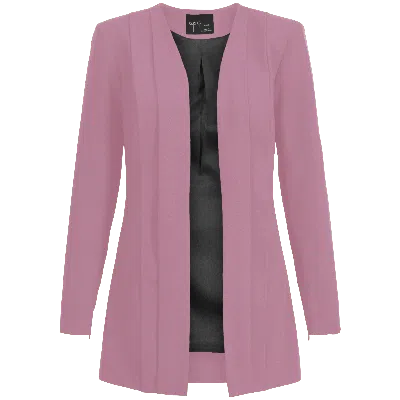 Layo G Women's Pleated Stretch Blazer — Blush Pink