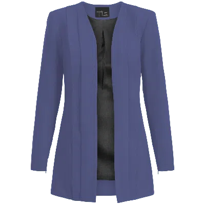 Layo G Women's Pleated Stretch Blazer — Ocean Blue