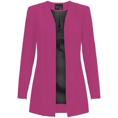 Layo G Women's Pleated Stretch Blazer — Platinum Pink