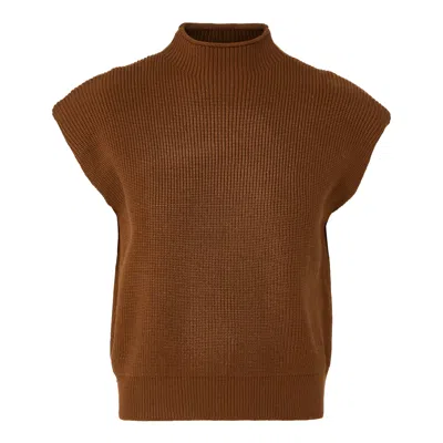 Layo G Women's Sleeveless Sweater Top - Coffee Brown