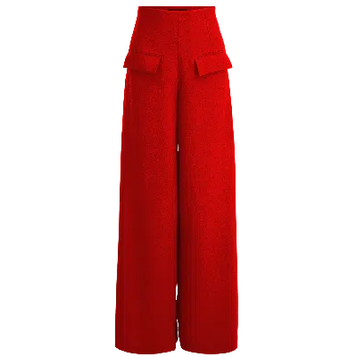 Layo G Women's Stretch Wide-leg Dress Pants — Crimson Red