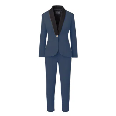 Layo G Women's Tailored Stretch Boss Suit Set- Ocean Blue