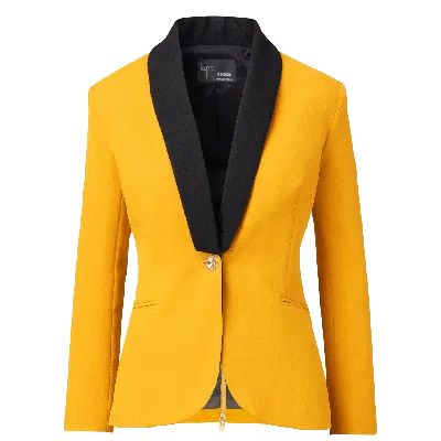 Layo G Yellow / Gold Women's Rebellious Stretch Blazer - Mustard Gold Yellow In Multi